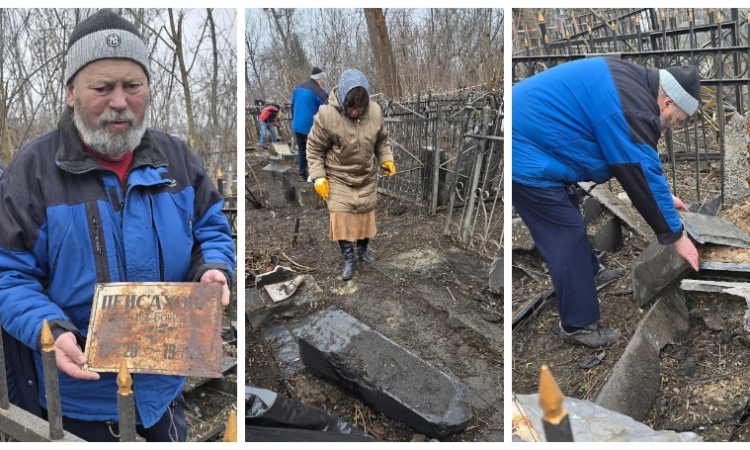 На понівеченому російським ударом єврейському кладовищі у Харкові провели прибирання — ФОТО